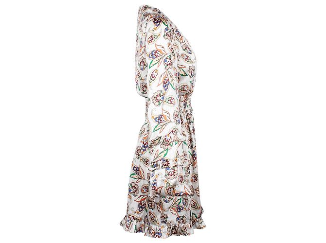 Minivestido con manga globo y estampado de cachemira de Maje en poliéster blanco - vista 2