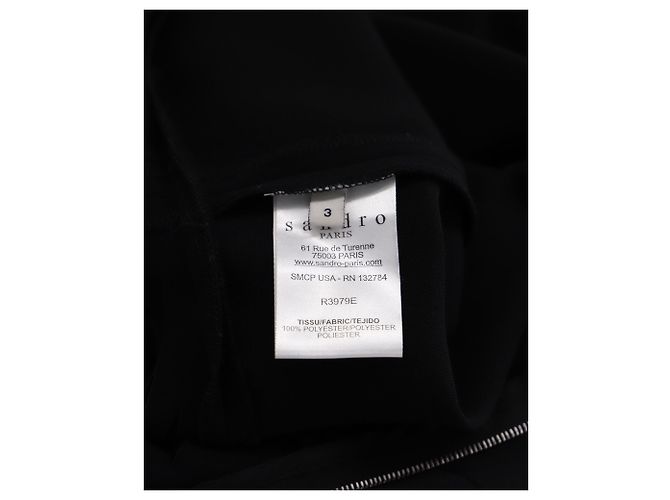 Sandro Paris Minikleid mit Rückenausschnitt aus schwarzem Polyester - Ansicht 5
