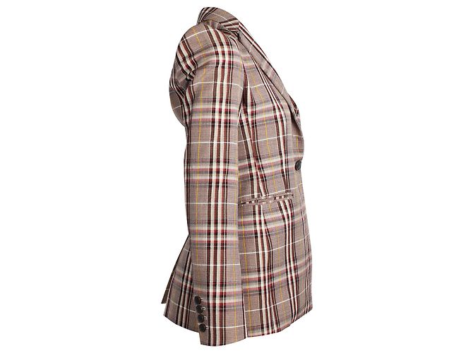 Blazer scozzese Theory Power Bexley in lana marrone - vista 2