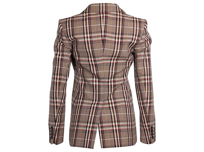 Blazer scozzese Theory Power Bexley in lana marrone - vista 3