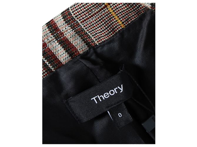 Blazer scozzese Theory Power Bexley in lana marrone - vista 5