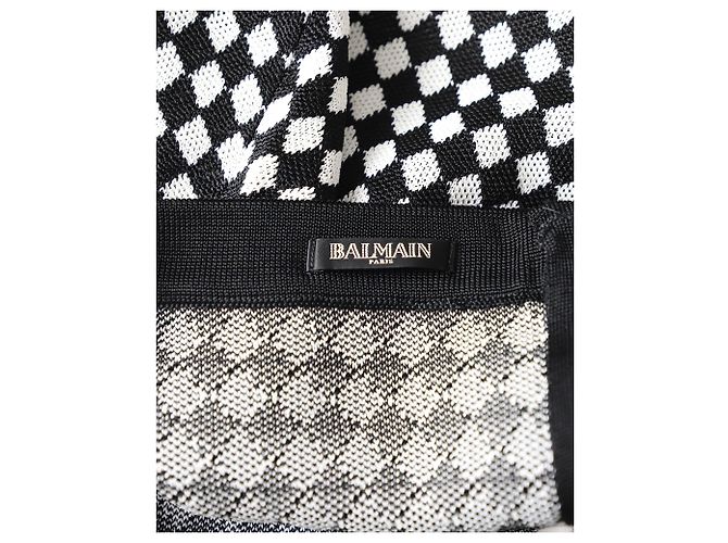 Balmain Checked Pencil Skirt in Multicolor Viscose Python print - view 4