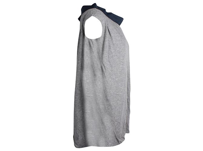 Marni Top à Col Contrasté et Mancherons en Jersey Gris - vue 2