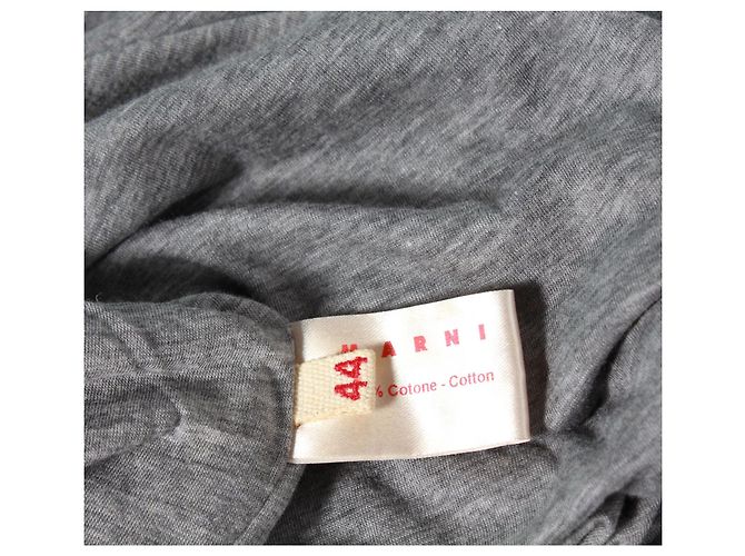 Marni Top à Col Contrasté et Mancherons en Jersey Gris - vue 3