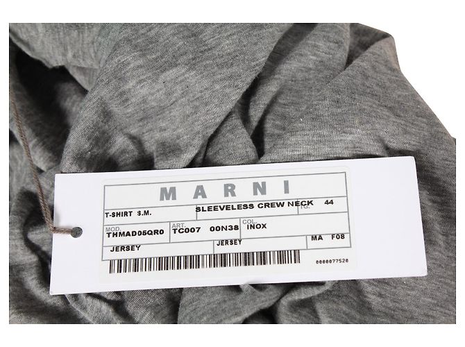 Marni Top à Col Contrasté et Mancherons en Jersey Gris - vue 4
