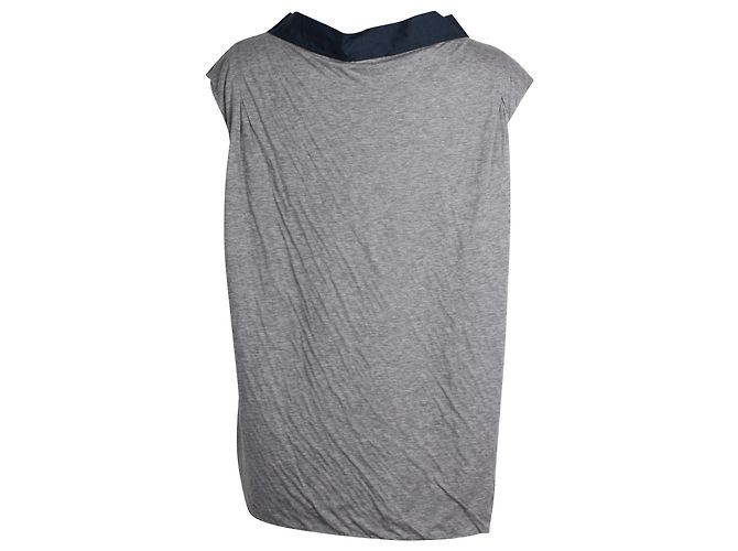 Marni Top à Col Contrasté et Mancherons en Jersey Gris - vue 5