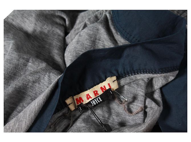 Marni Top à Col Contrasté et Mancherons en Jersey Gris - vue 6