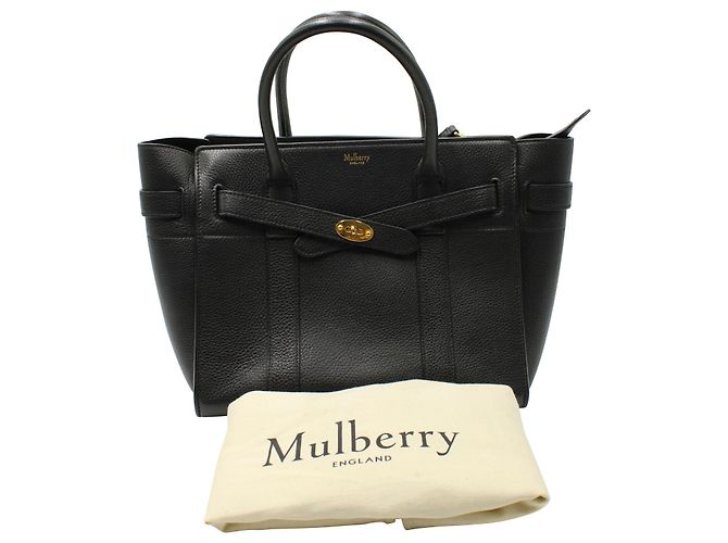 Bayswater con cerniera Mulberry in pelle a grana classica nera - vista 2