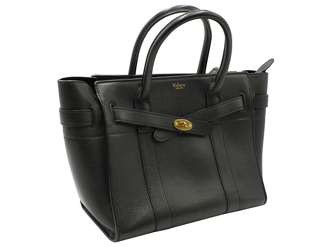 Bayswater con cerniera Mulberry in pelle a grana classica nera - vista 3
