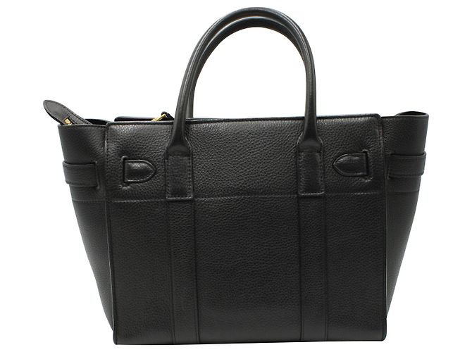 Bayswater con cerniera Mulberry in pelle a grana classica nera - vista 5