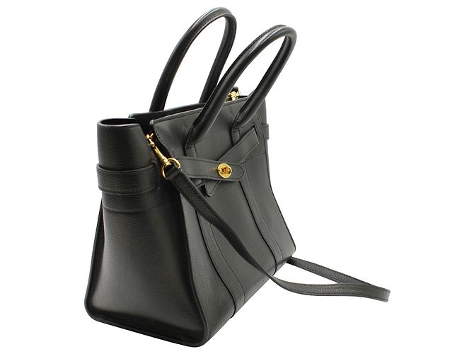 Bayswater con cerniera Mulberry in pelle a grana classica nera - vista 9