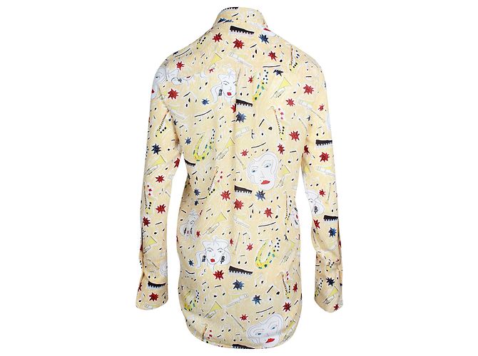 Victoria Beckham Music Langarm-Button-Down-Hemd aus hellgelbem Polyester - Ansicht 3