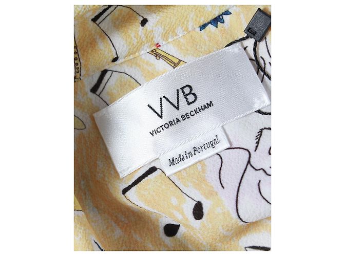 Victoria Beckham Music Langarm-Button-Down-Hemd aus hellgelbem Polyester - Ansicht 4