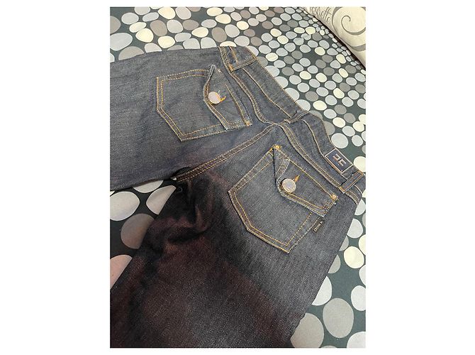 Autre Marque Jeans Elisabetta Franchi Taglio Dritto Blu Cotone Blu navy Blu scuro - vista 12