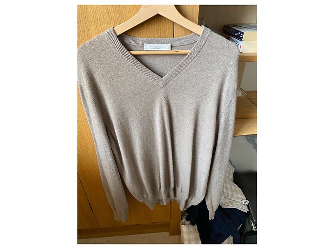 Ermenegildo Zegna Kaschmir Pullover V Ausschnitt Beige - Ansicht 2