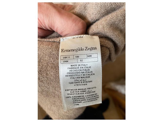 Ermenegildo Zegna Kaschmir Pullover V Ausschnitt Beige - Ansicht 3