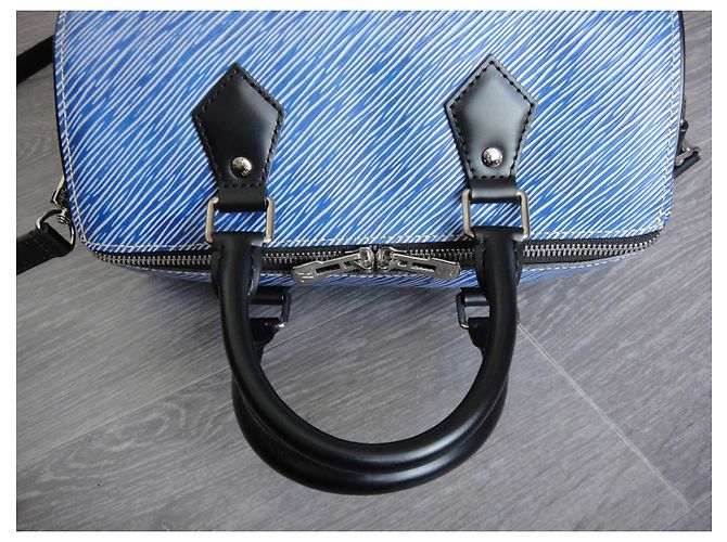 Speedy Louis Vuitton Schneller Schultergurt 25 blaues Denim-Epi-Leder - Ansicht 6