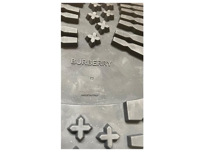 Burberry Black Leather Wedge Sandals - view 6