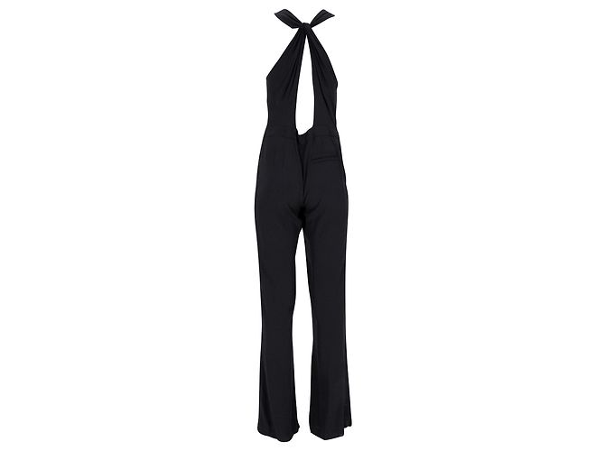 a.l.C. Back Cut-Out Olive Jumpsuit in Black Polyester - view 3