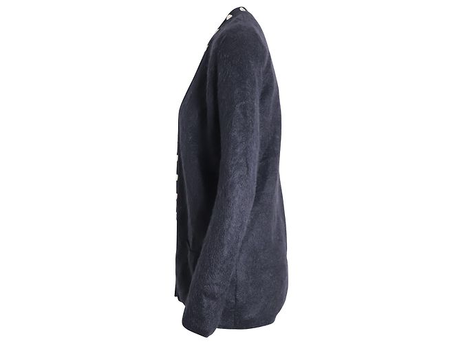 Saint Laurent Herz-Nieten-Cardigan aus schwarzem Mohair - Ansicht 2