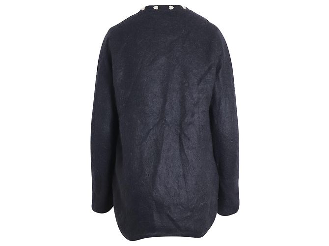 Saint Laurent Herz-Nieten-Cardigan aus schwarzem Mohair - Ansicht 3