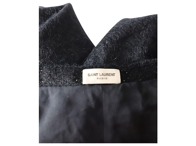 Saint Laurent Herz-Nieten-Cardigan aus schwarzem Mohair - Ansicht 4