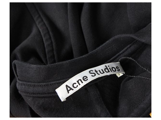 Camiseta de algodón negro con cuello redondo Piani de Acne Studios - vista 4