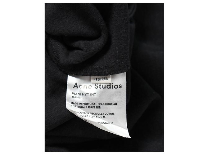 Camiseta de algodón negro con cuello redondo Piani de Acne Studios - vista 5