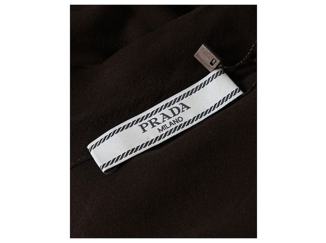 Bow Blusa de manga larga con lazo en seda negra de Prada - vista 4