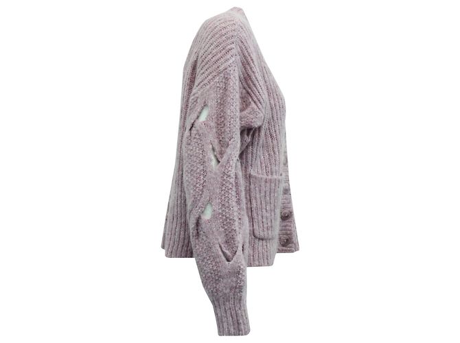 Jonathan Simkhai Reagan Cardigan aus rosa Wolle Braun Pink - Ansicht 2