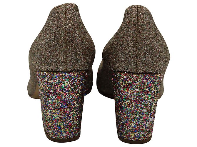 Décolleté Sergio Rossi Glitter in Pelle Multicolor Stampa python - vista 4