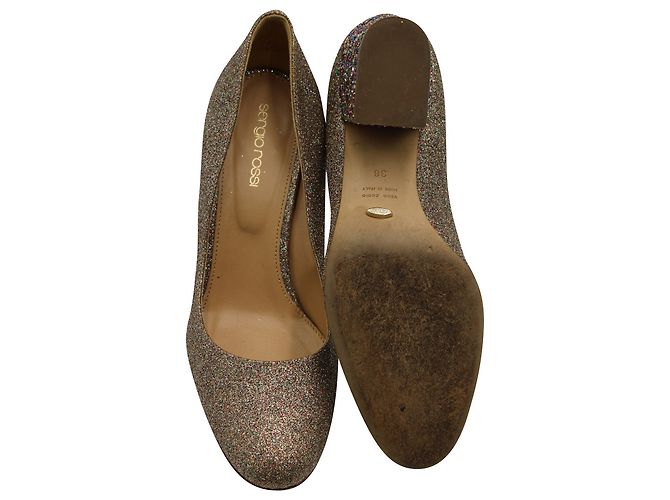 Décolleté Sergio Rossi Glitter in Pelle Multicolor Stampa python - vista 5
