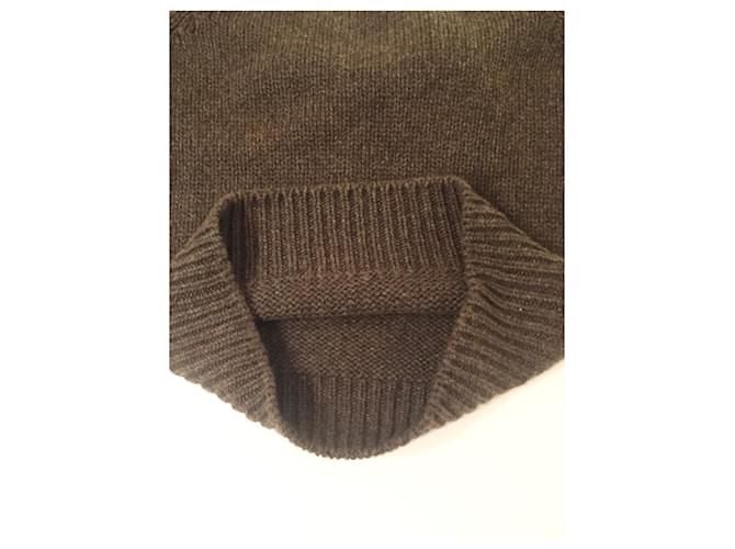 Dior Kurzarm Pullover aus Kaschmir khaki und schwarz - Ansicht 5