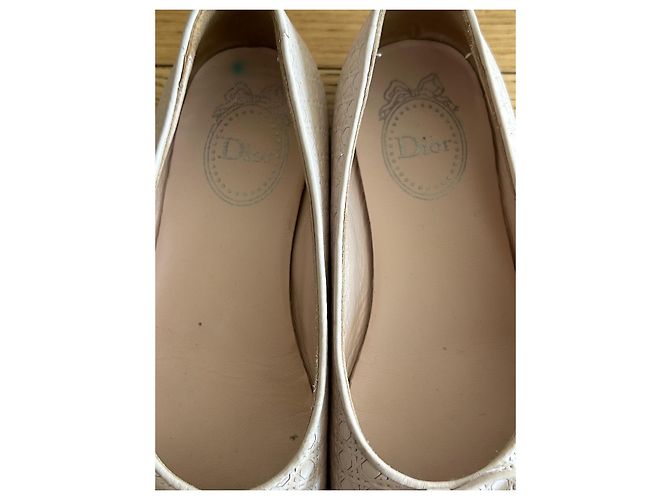 Baby Dior bailarinas de piel rosa pastel - vista 3