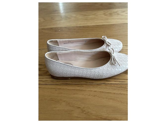 Baby Dior bailarinas de piel rosa pastel - vista 4