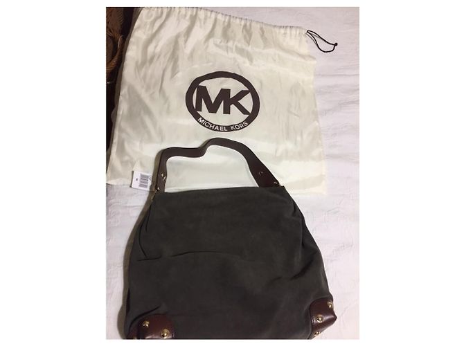 Borsa Michael Kors in camoscio kaki Cachi - vista 2