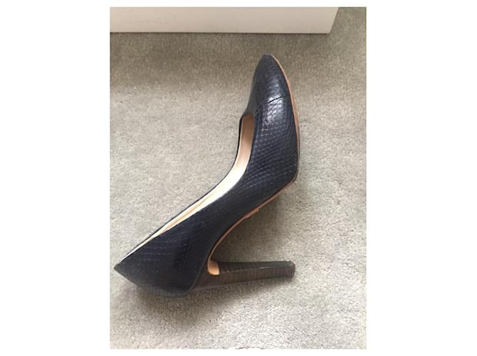 Chloé Pumps aus Python Marineblau 10cm Absatz - Ansicht 5