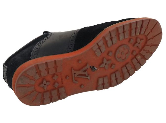 LOUIS VUITTON Schuhe Wildleder 6M Schwarz LV Auth 39347 - Ansicht 11