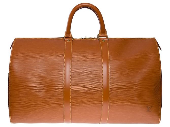 Borse LOUIS VUITTON Keepall in Pelle Cammello - 101175 - vista 2