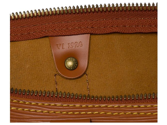 Borse LOUIS VUITTON Keepall in Pelle Cammello - 101175 - vista 6