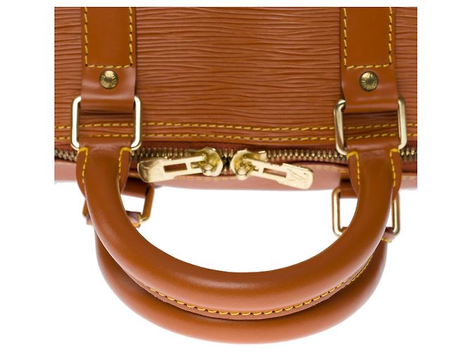 Borse LOUIS VUITTON Keepall in Pelle Cammello - 101175 - vista 8