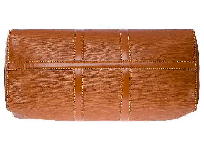Borse LOUIS VUITTON Keepall in Pelle Cammello - 101175 - vista 9