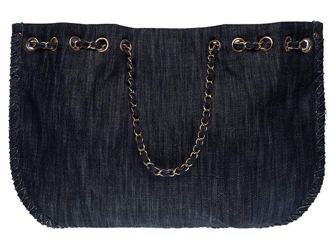 Borsa CHANEL Cambon in Denim Blu Marino - 101139 Blu navy - vista 2