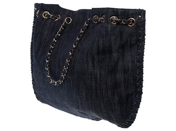Borsa CHANEL Cambon in Denim Blu Marino - 101139 Blu navy - vista 4
