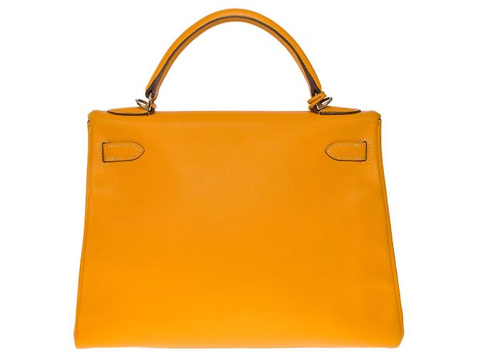 Hermès BORSA A MANO KELLY 32 tracolla tornita in pelle Epsom gialla -101156 Giallo - vista 2