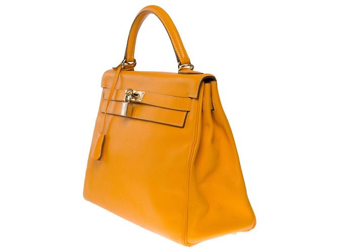 Hermès BORSA A MANO KELLY 32 tracolla tornita in pelle Epsom gialla -101156 Giallo - vista 3