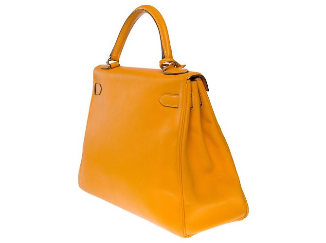 Hermès BORSA A MANO KELLY 32 tracolla tornita in pelle Epsom gialla -101156 Giallo - vista 4