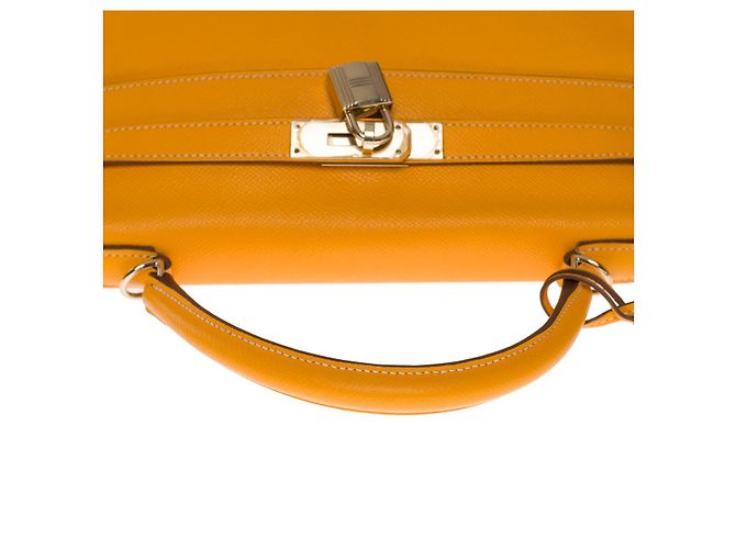 Hermès BORSA A MANO KELLY 32 tracolla tornita in pelle Epsom gialla -101156 Giallo - vista 8