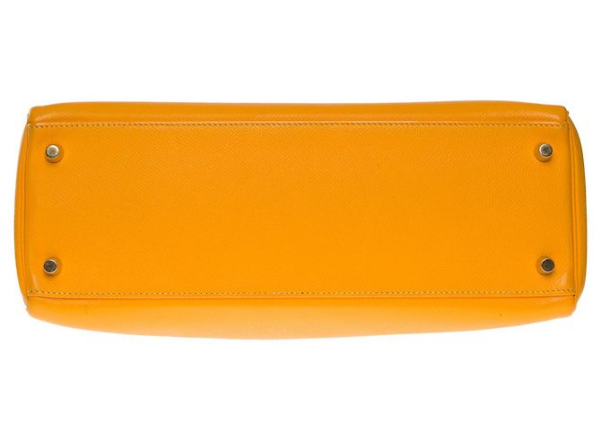 Hermès BORSA A MANO KELLY 32 tracolla tornita in pelle Epsom gialla -101156 Giallo - vista 9