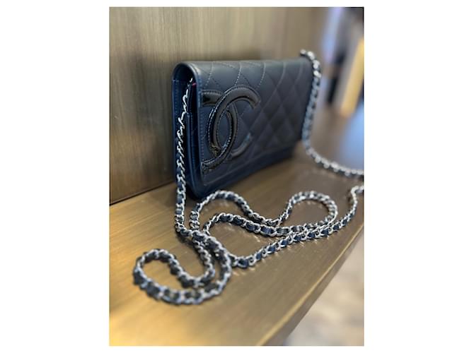 Wallet On Chain Chanel Cambon Schwarz Pink - Ansicht 2